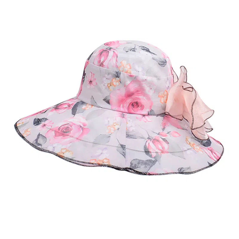 艾佳微 夏季加宽大帽檐遮阳帽户外海边沙滩防晒太阳帽透气舒适简约 涤纶 渔夫帽 女款