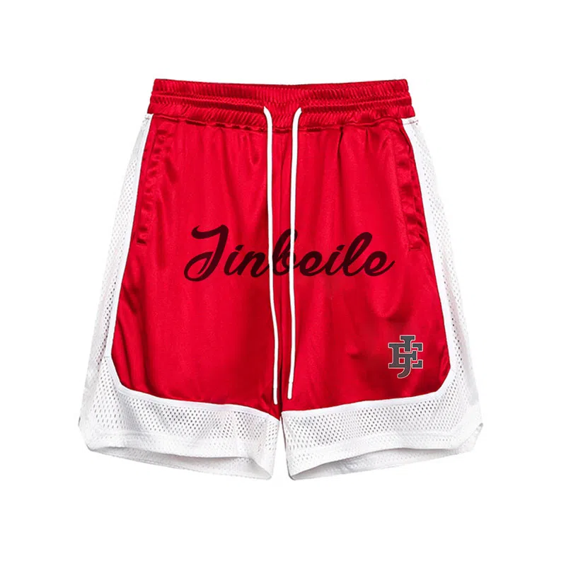 金贝勒 美式复古轻薄透气网眼宽松舒适吸湿排汗速干运动健身跑步五分裤篮球裤 男女同款