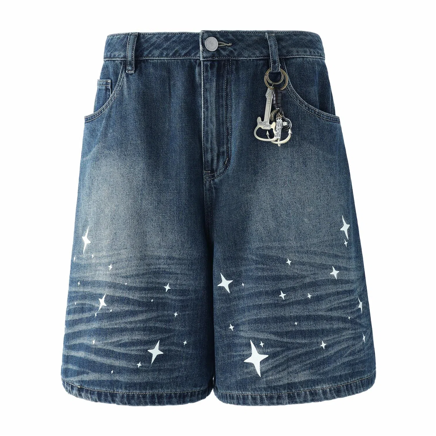 BJHG Star Print Denim Shorts