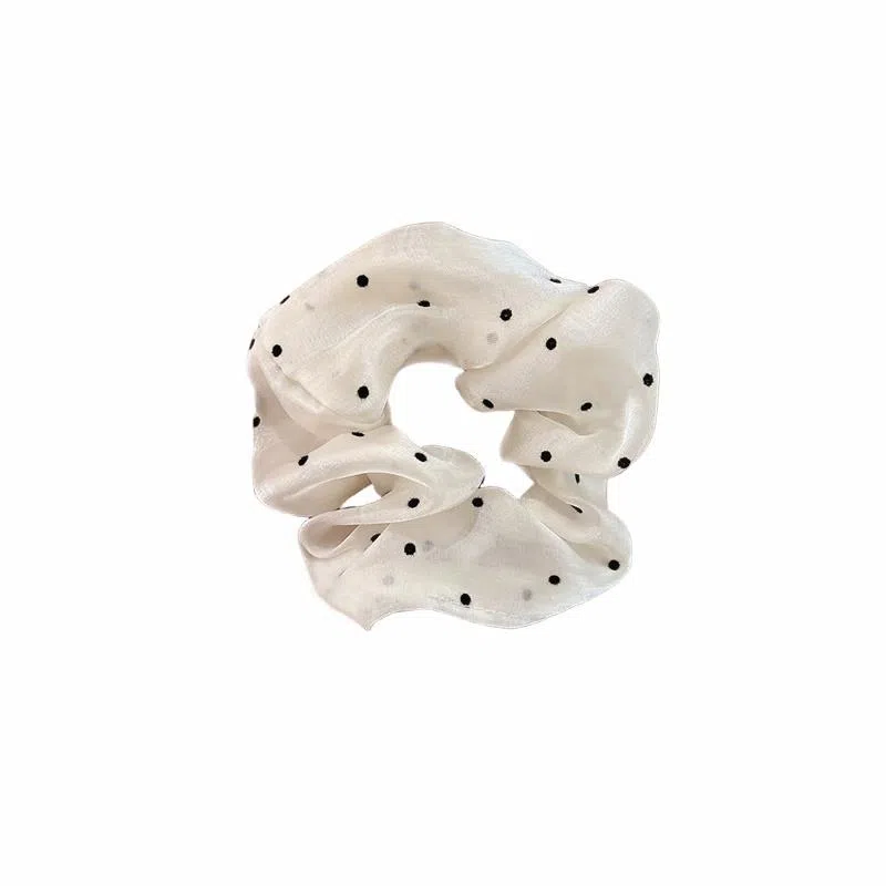 水中玉 法式温柔波点缎面大肠发圈发饰丸子头扎发头花肥肠发绳头饰 皮筋 头绳 女款