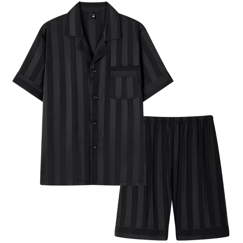 顶瓜瓜 时尚舒适简约短袖五分裤家居服夏季睡衣套装 男款