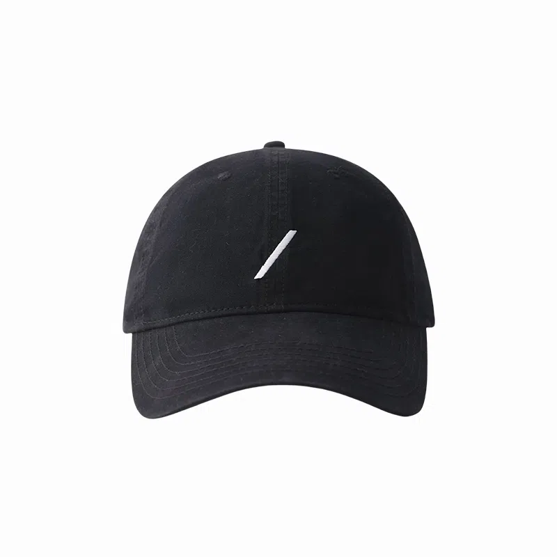 北极绒 简约潮流设计刺绣斜杠大头围加大加深大帽檐显脸小 棉 鸭舌帽 男女同款情侣款