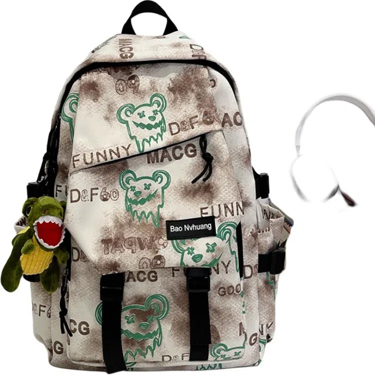 垣途者 潮牌涂鸦小怪兽初高中大学百搭 尼龙 双肩包 男女同款情侣款 多色