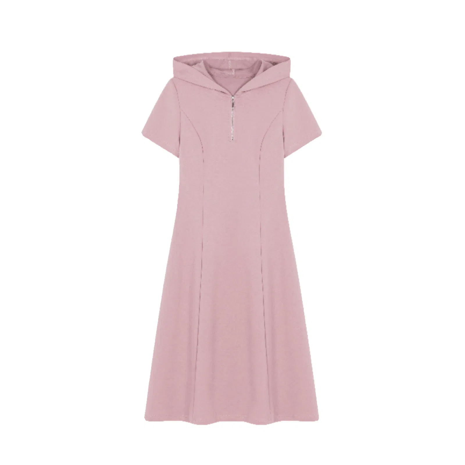 潞优野 休闲显瘦中长裙遮肚子显瘦短袖连衣裙 女款