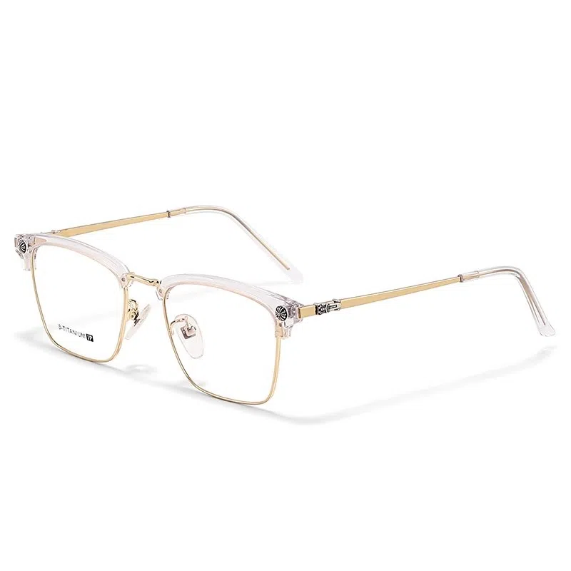 【可配度数】 佐川 超轻架半框 高颜值近视 斯文眉线框 可配防蓝光变色 钛板材 方形 光学镜架 男女同款情侣款