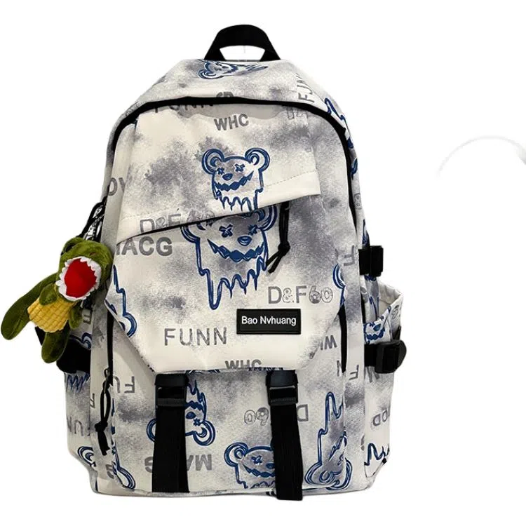 垣途者 潮牌涂鸦小怪兽初高中大学百搭 尼龙 双肩包 男女同款情侣款 多色