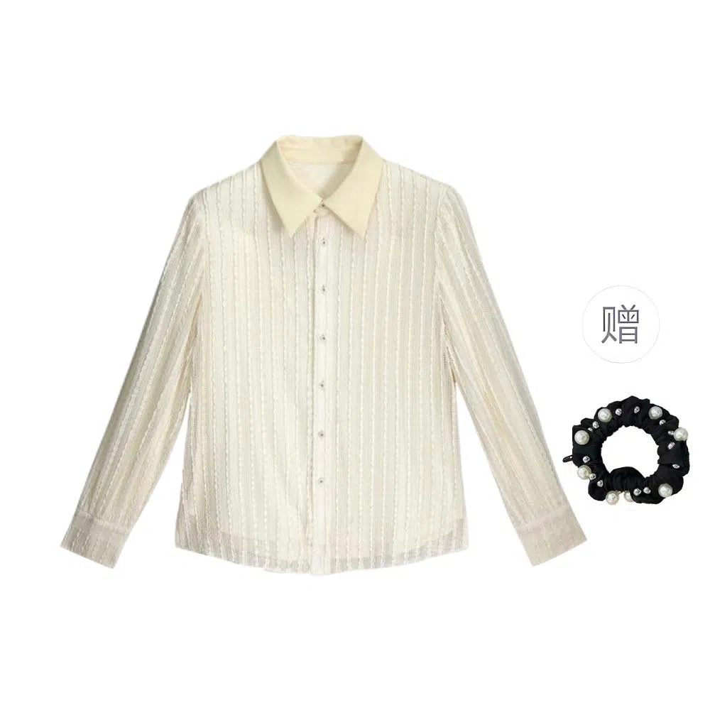 雾闪闪 纯色百搭休闲长袖衬衫 女款