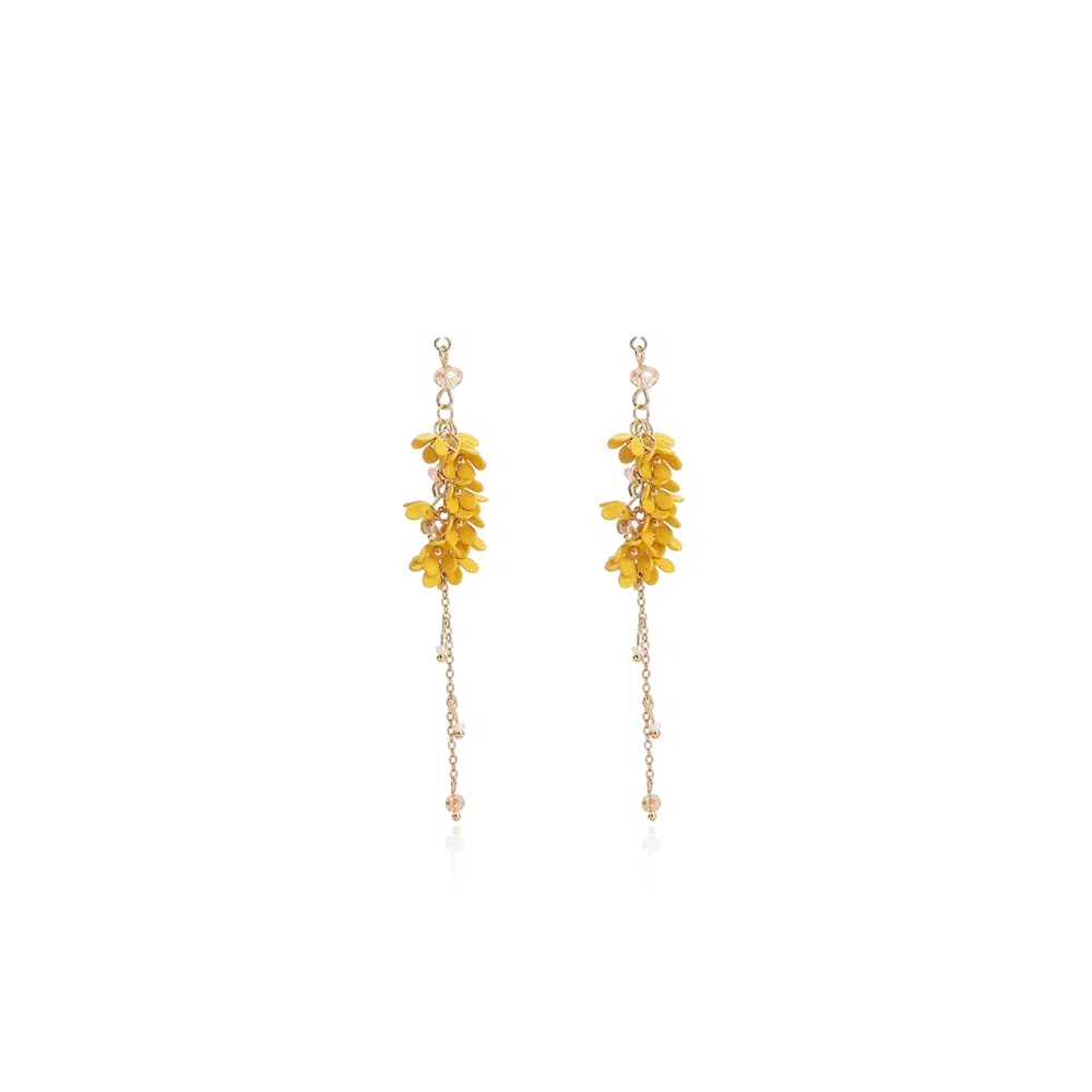 希遇 花语心愿 精致小巧流苏 温柔大气温柔 时尚精致 日常百搭 小众设计 合金 耳环 女款