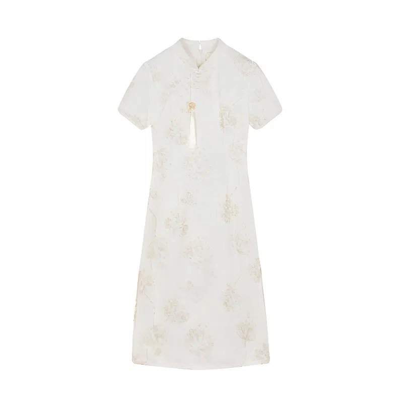 潞优野 新中式系列 气质改良旗袍高腰短袖连衣裙 女款