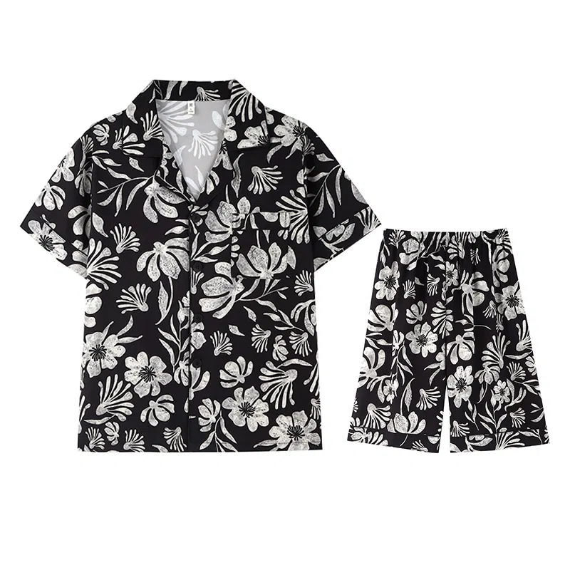 兰缪 短袖短裤薄款家居服可外穿睡衣套装 男款