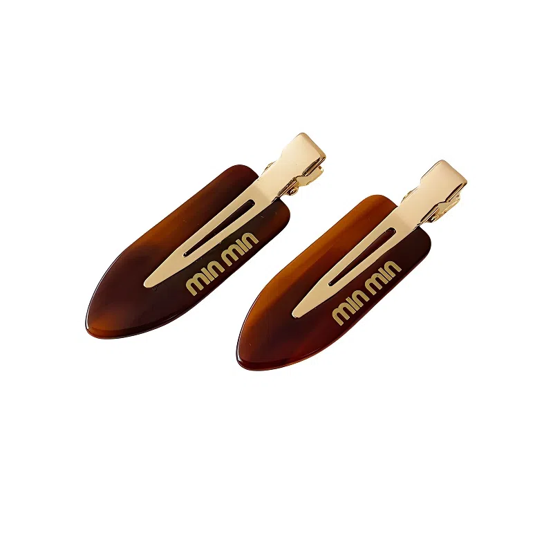 丹琴 多巴胺韩系无痕边夹侧边刘海夹发卡高级感化妆可爱顶夹一字夹子头饰 醋酸 发夹 女款