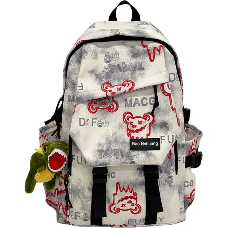 垣途者 潮牌涂鸦小怪兽初高中大学百搭 尼龙 双肩包 男女同款情侣款 多色