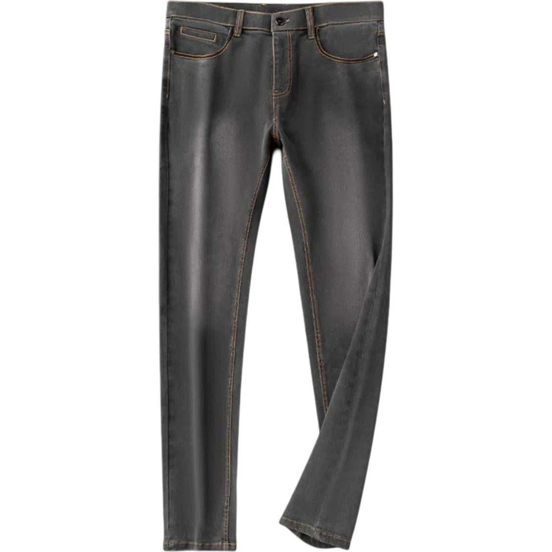 潮流简约薄款洗水修身小直筒弹力百搭休闲长裤牛仔裤 男款