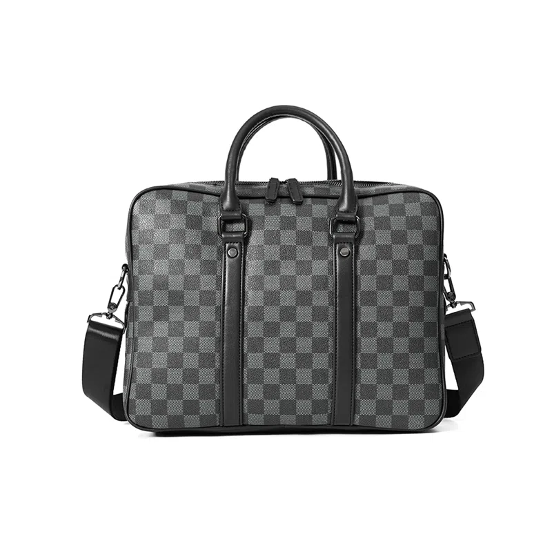 Laorentou Briefcase Black Grid