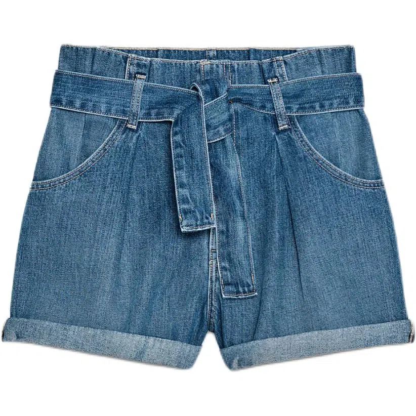 ZARA Paperbag High Waist Denim Shorts