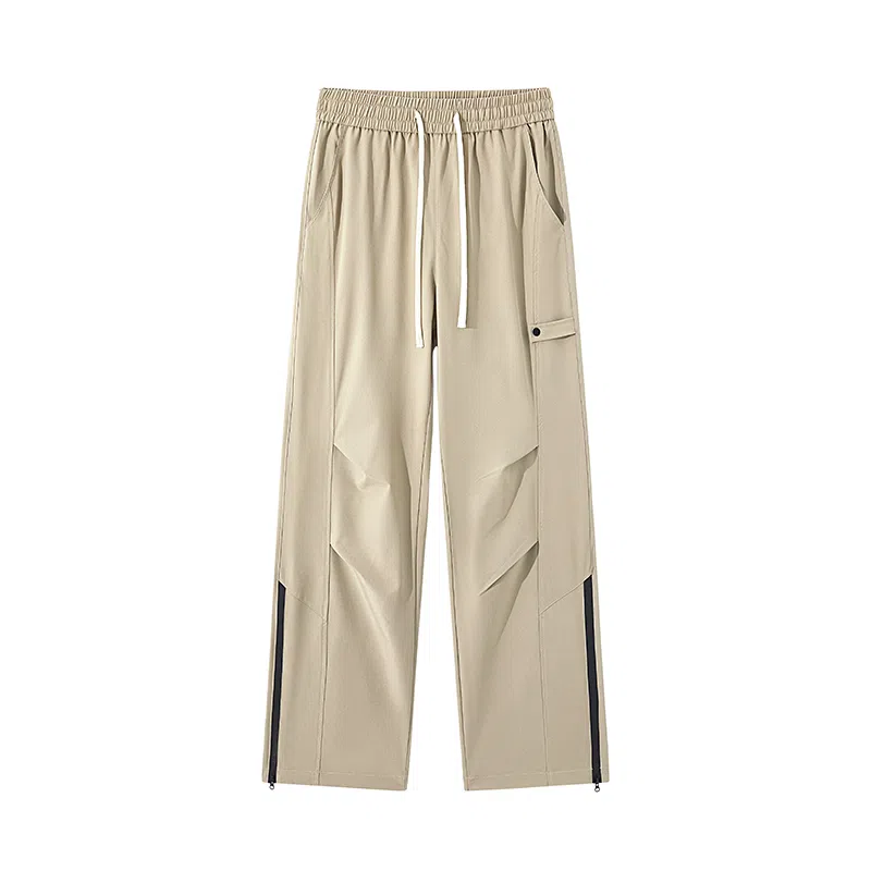 零氏 美式高街潮牌潮流痞帅褶皱设计感青春时尚港风宽松舒适简约个性百搭运动伞兵裤休闲裤 男女同款