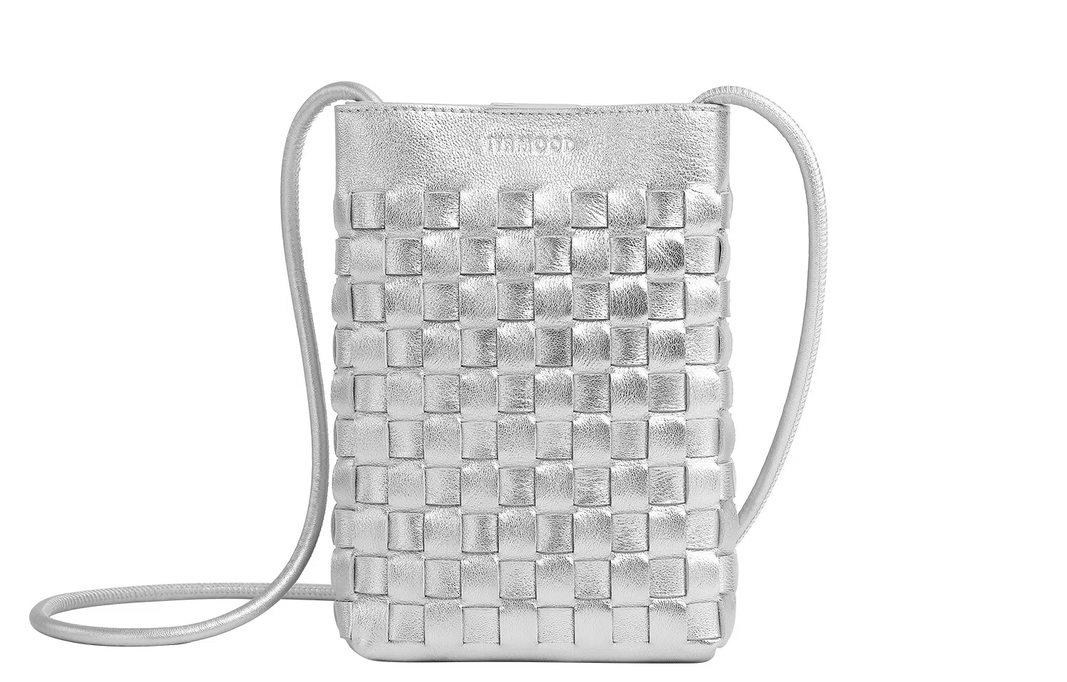 妙迪 夏天小众时尚高级感简约百搭休闲 软皮真皮羊皮 经典手工编织竖款手机包散步轻便斜挎包迷你小挎包 常规 女款 子夜黑