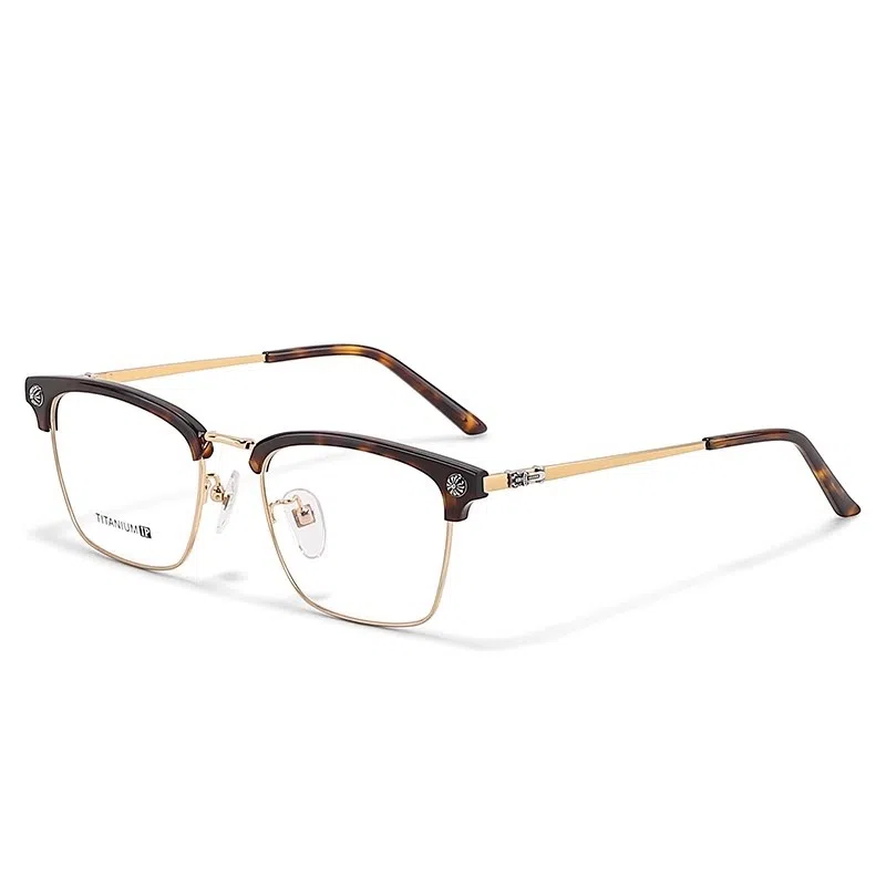 【可配度数】 佐川 超轻架半框 高颜值近视 斯文眉线框 可配防蓝光变色 钛板材 方形 光学镜架 男女同款情侣款