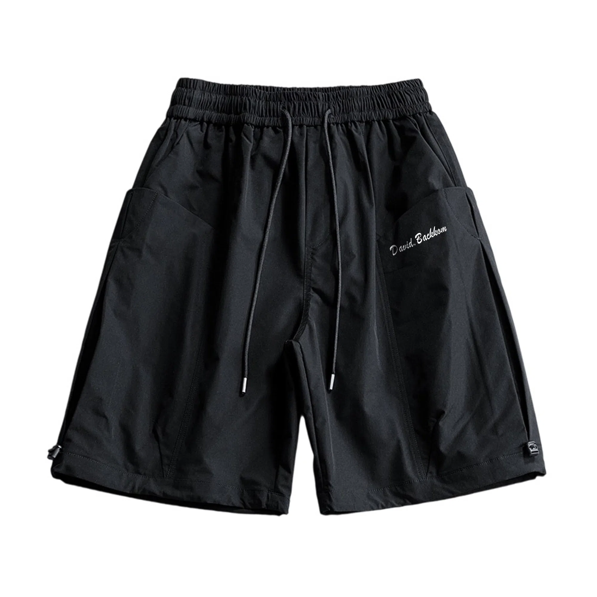 大卫贝肯 美式字母印花户外运动宽松直筒百搭松紧腰休闲短裤 男女同款