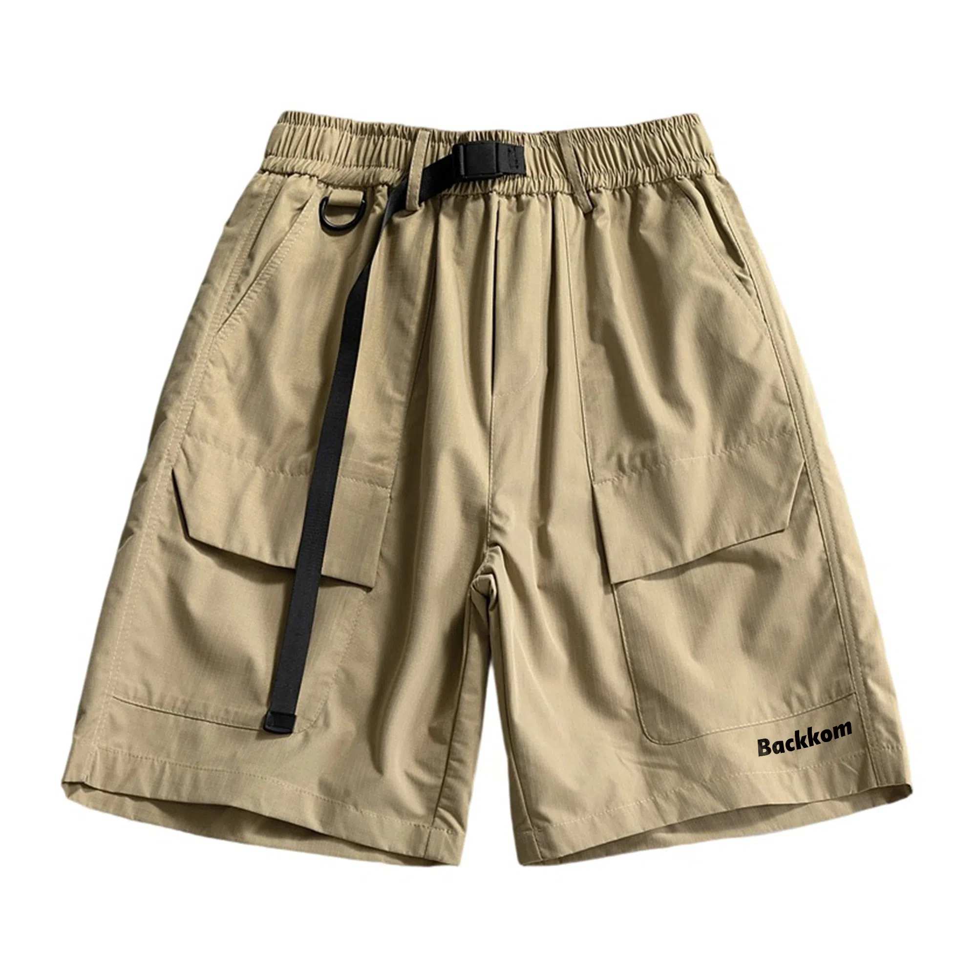 大卫贝肯 美式复古高街潮牌纯色简约字母印花宽松直筒日常通勤百搭运动五分工装休闲短裤 男女同款