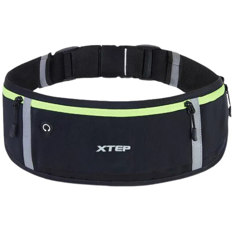 特步 运动轻便跑步手机包隐形腰带健身旅行贴身装备 锦纶 腰包 常规 男女同款情侣款 黑色