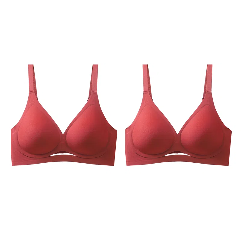 欧迪芬 冰丝轻薄透气亲肤侧翼软支撑收副乳防下垂上托聚拢两件装夏季文胸 女款 组合装