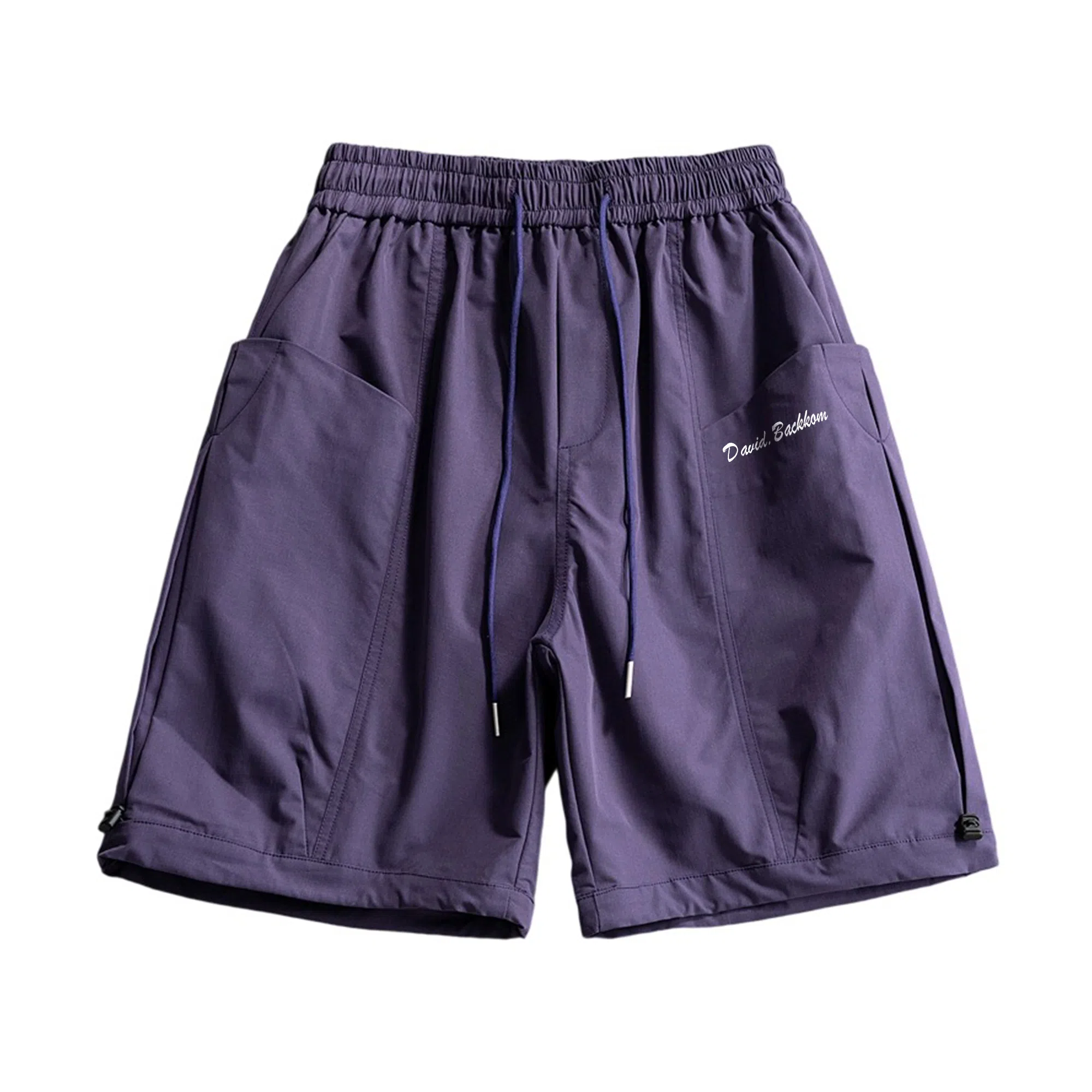 大卫贝肯 美式字母印花户外运动宽松直筒百搭松紧腰休闲短裤 男女同款