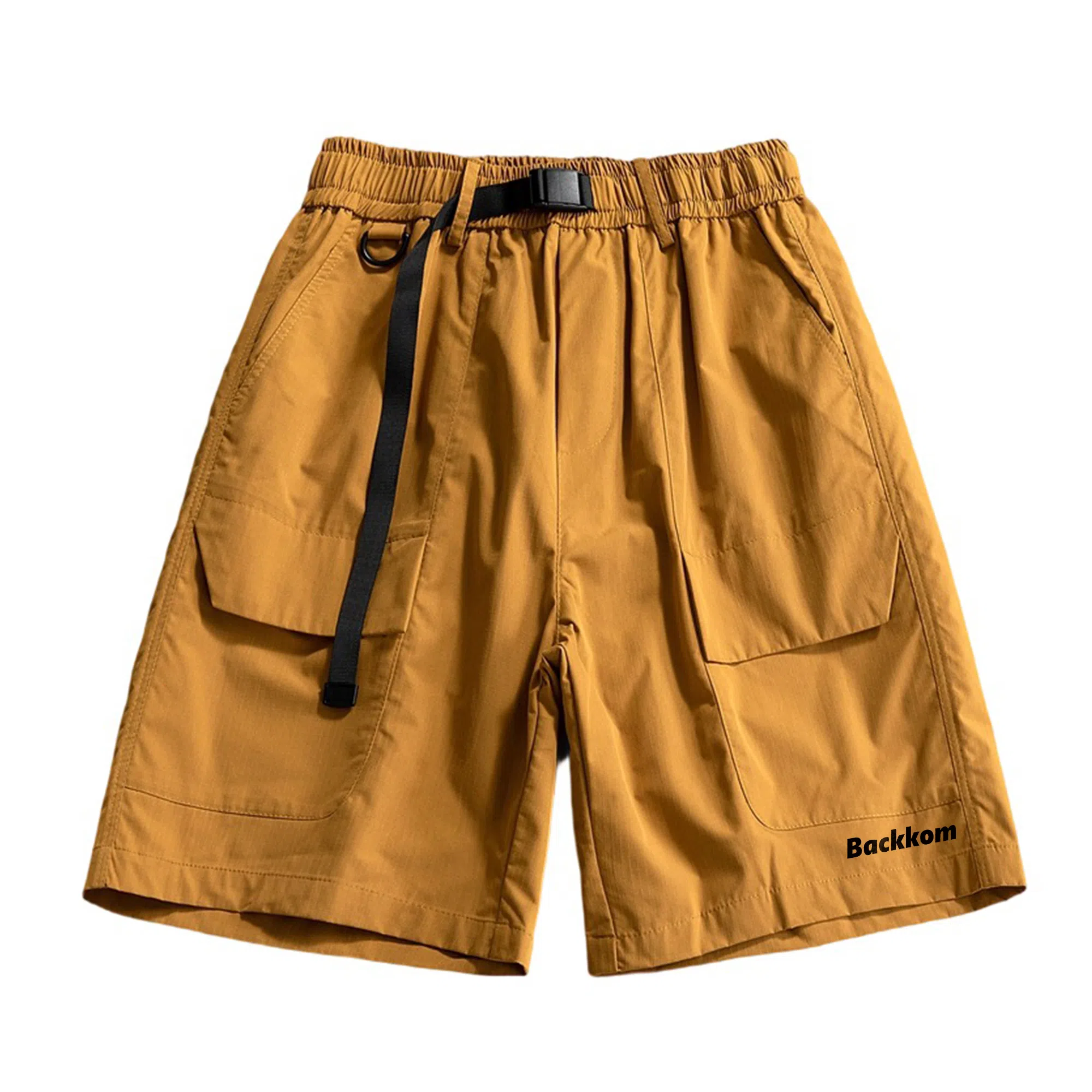 大卫贝肯 美式复古高街潮牌纯色简约字母印花宽松直筒日常通勤百搭运动五分工装休闲短裤 男女同款