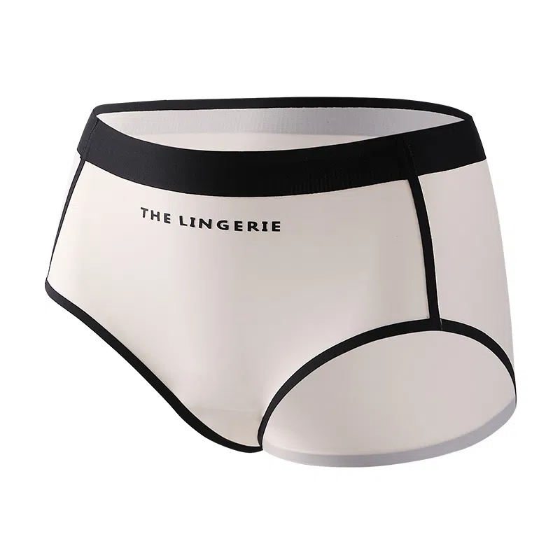 二三二三 纯色简约抗菌云感棉裆部柔软亲肤三角裤不夹臀内裤 女款 米白