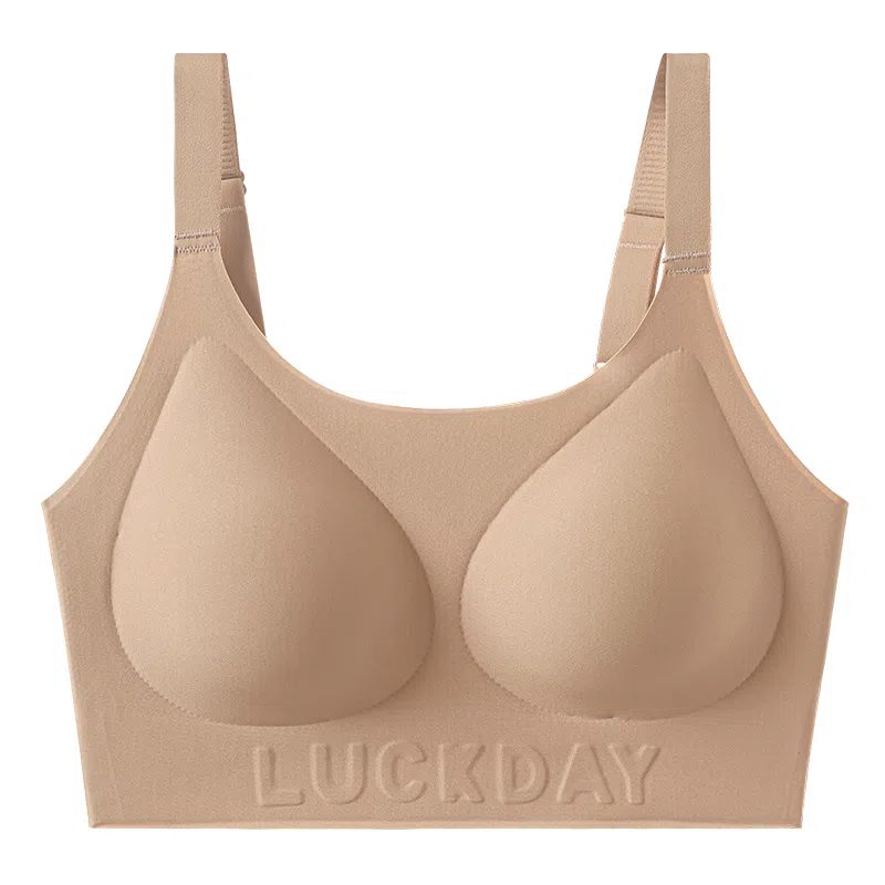 二三二三 聚拢提拉上托不空杯亲肤舒适内衣侧收副乳无钢圈可调节宽肩带软支撑胸罩纯色字母简约时尚百搭性感纯欲文胸 女款
