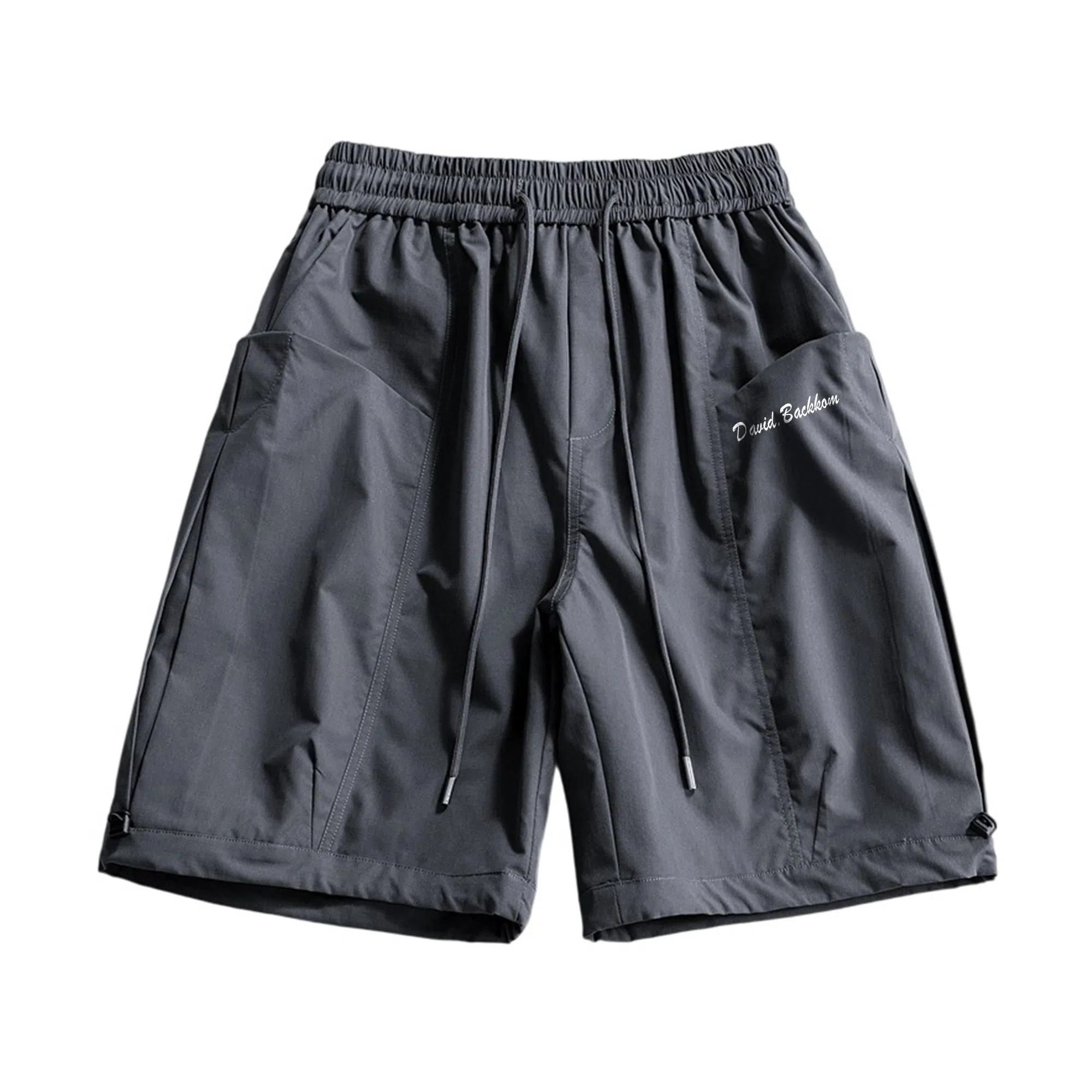 大卫贝肯 美式字母印花户外运动宽松直筒百搭松紧腰休闲短裤 男女同款