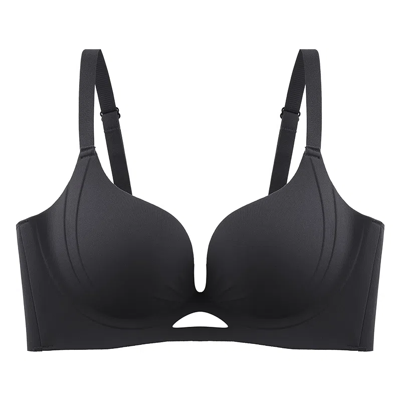 二三二三 聚拢提拉上托不空杯亲肤舒适侧收副乳无钢圈可调节肩带软支撑简约纯色日常通勤时尚百搭性感纯欲文胸 女款
