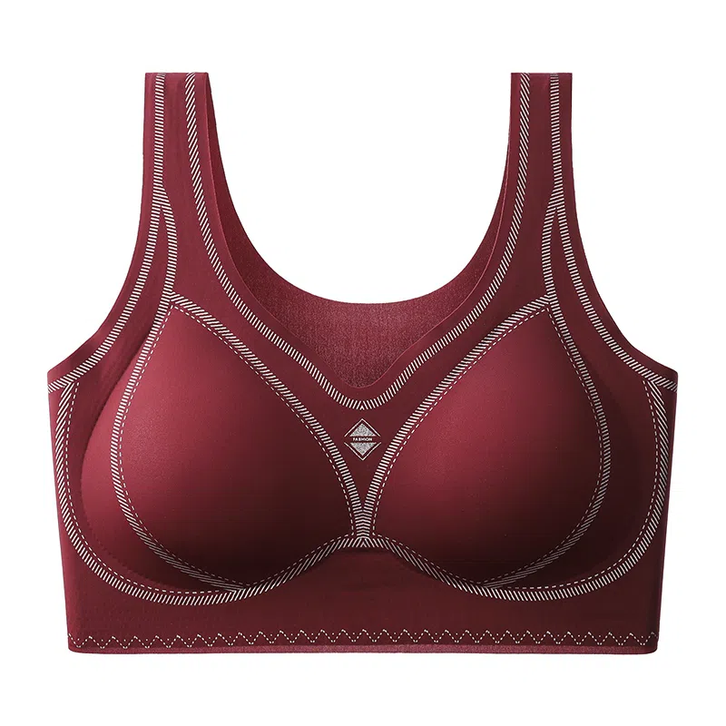 二三二三 自然聚拢提拉上托不空杯亲肤舒适内衣侧收副乳无钢圈软支撑胸罩撞色字母简约时尚百搭性感纯欲文胸 女款