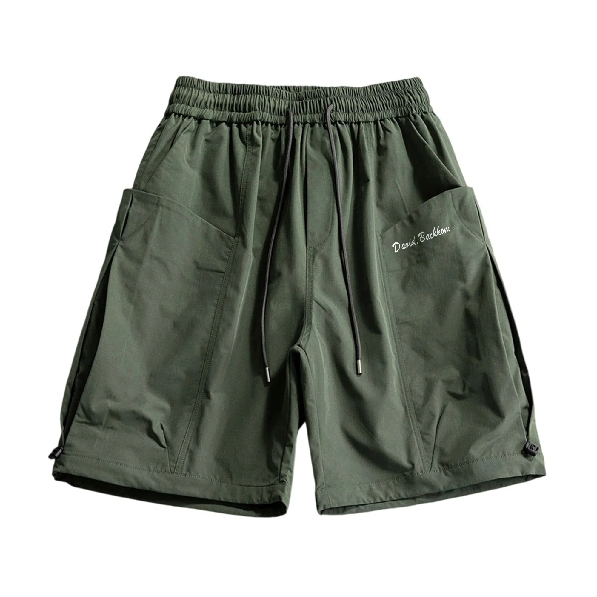 大卫贝肯 美式字母印花户外运动宽松直筒百搭松紧腰休闲短裤 男女同款