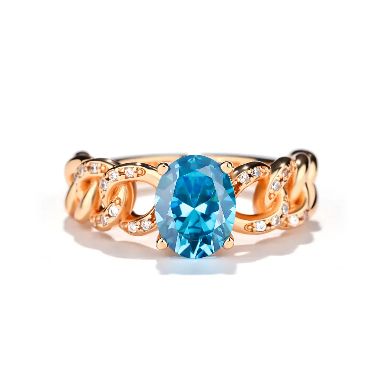 金杰福 异型椭圆复古时尚小众质感 培育钻石 戒指 女款