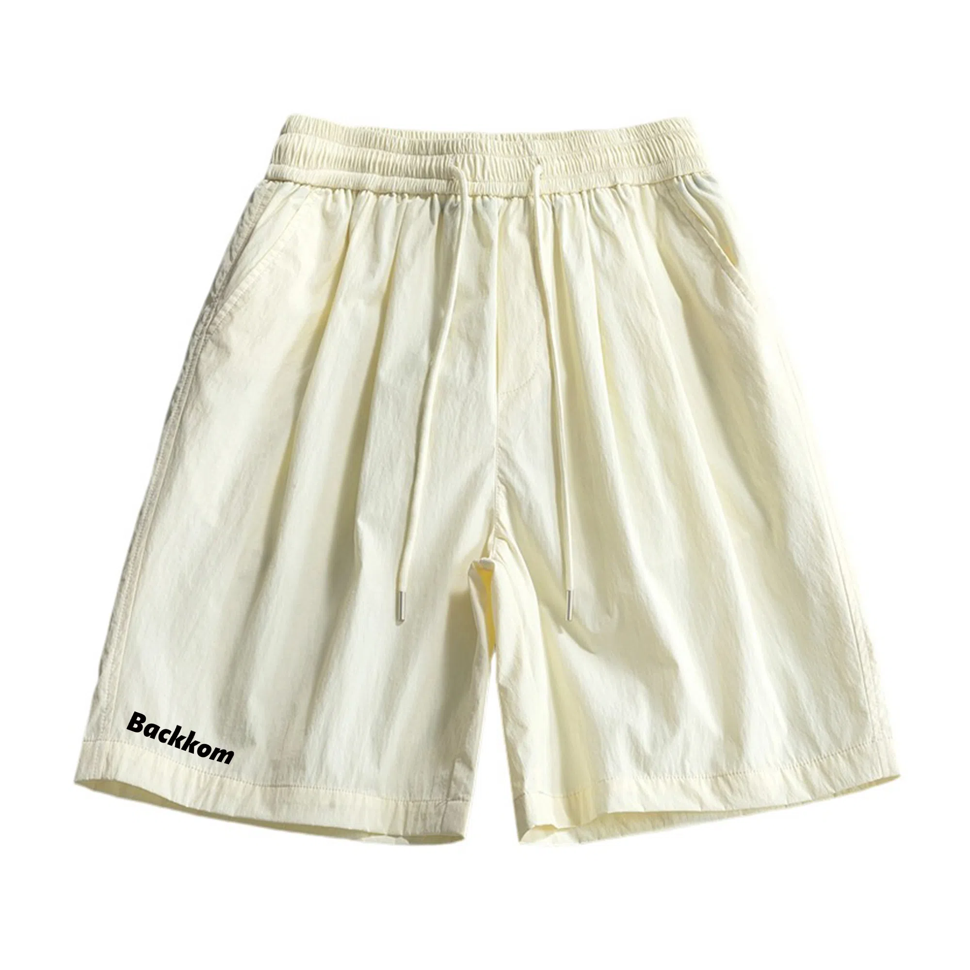 大卫贝肯 美式复古基础款字母印花多巴胺宽松直筒百搭日常通勤运动松紧腰系带五分休闲短裤 男女同款