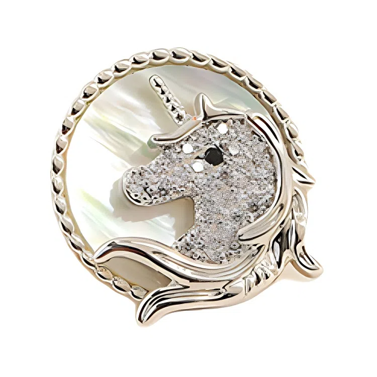 山一丸 无痕强力吸铁石防走光神器固定 铜+珍珠 胸针 女款