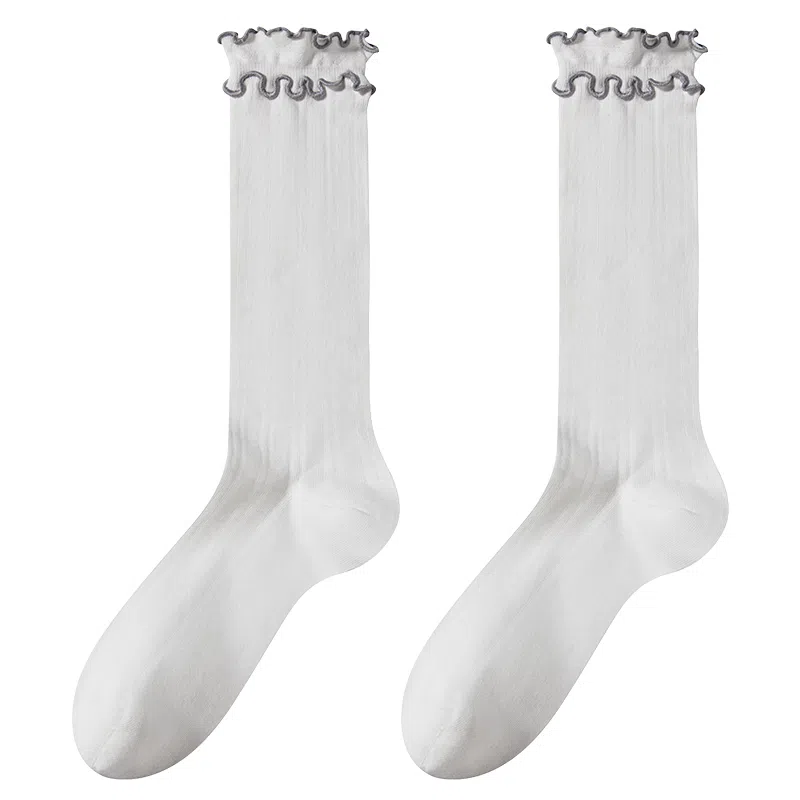 二三二三 简约舒适百搭抑菌防臭小腿袜抗起球吸汗透气亲肤中筒袜 女款