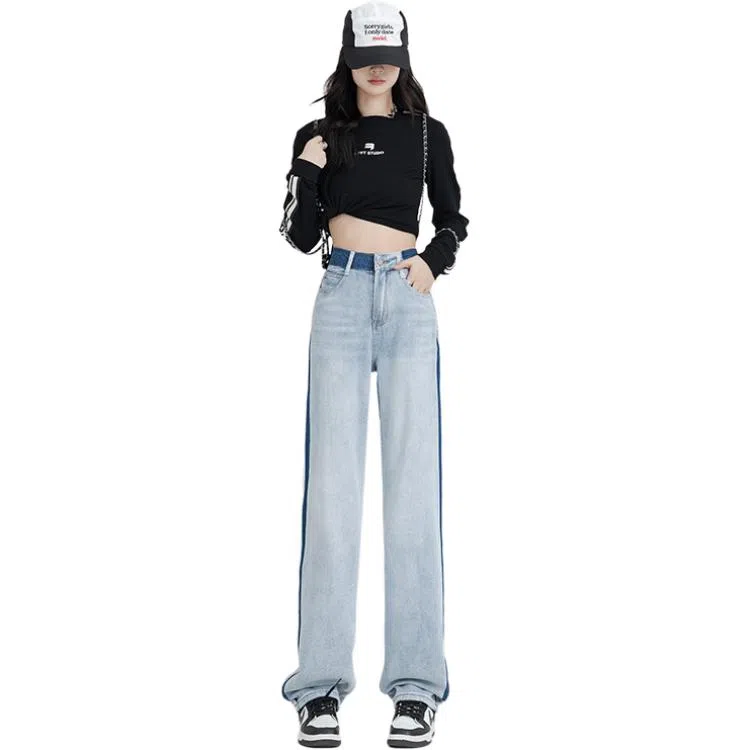 欧迪芬 显瘦阔腿裤潮流时尚款牛仔裤 女款