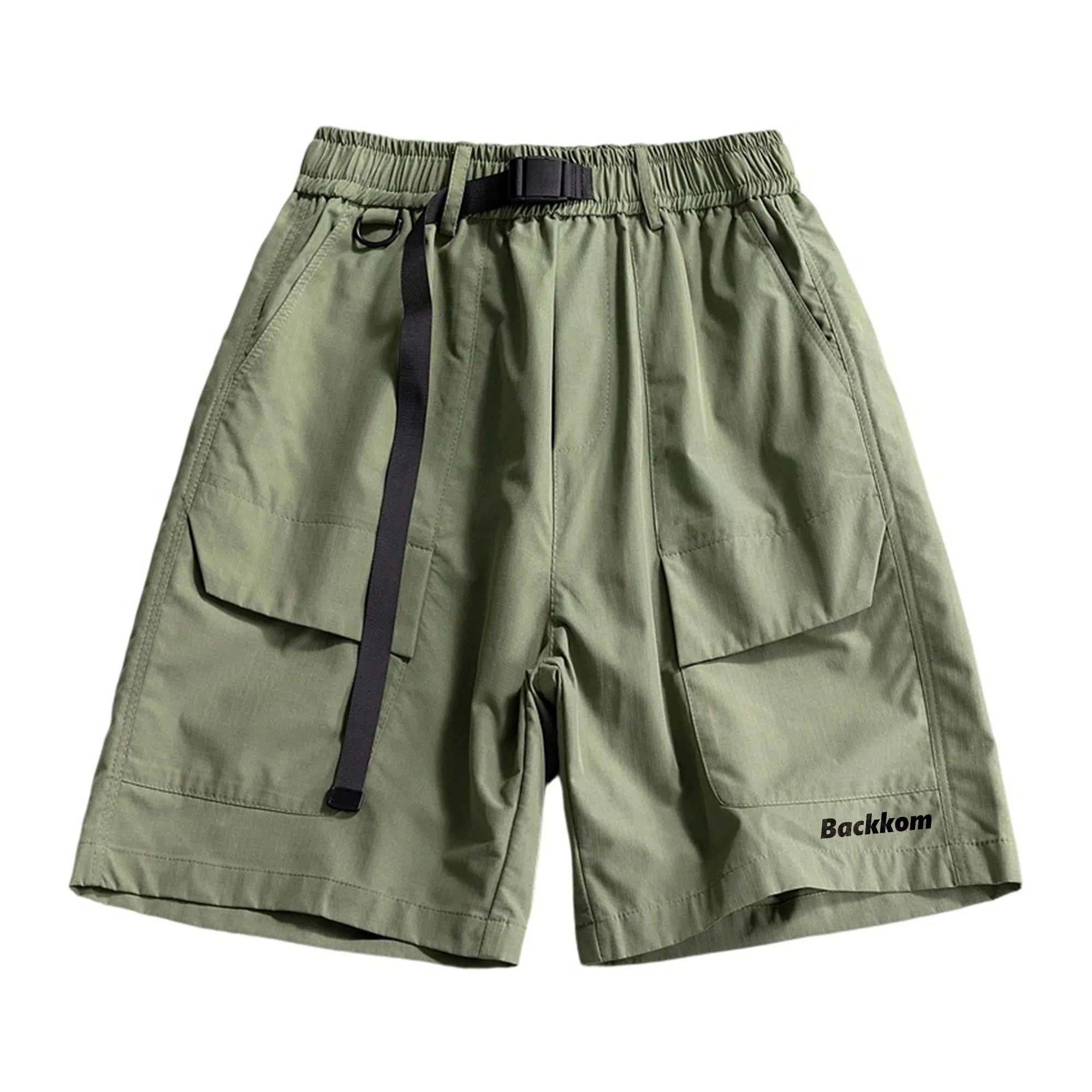 大卫贝肯 美式复古高街潮牌纯色简约字母印花宽松直筒日常通勤百搭运动五分工装休闲短裤 男女同款