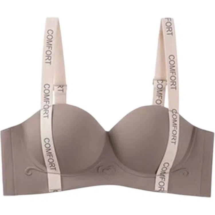 轻迎 半杯内衣小胸聚拢显大防下垂上托立挺无痕无钢圈美背果冻文胸罩女文胸 女款