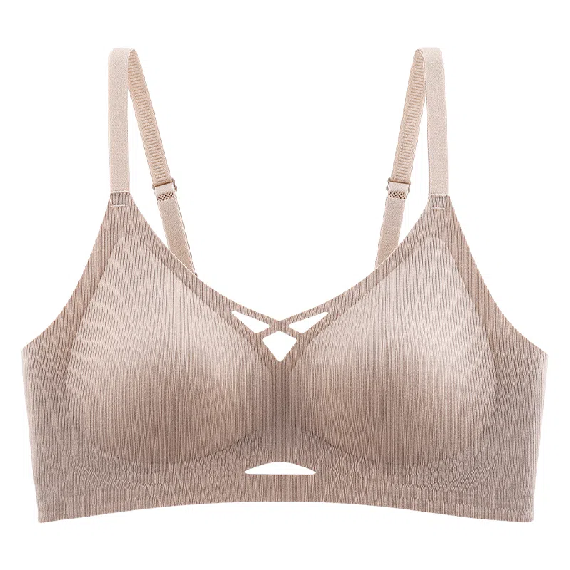 二三二三 无痕聚拢提拉上托不空杯防下垂亲肤舒适侧收副乳无钢圈软支撑字母肩带简约时尚百搭性感纯欲文胸 女款