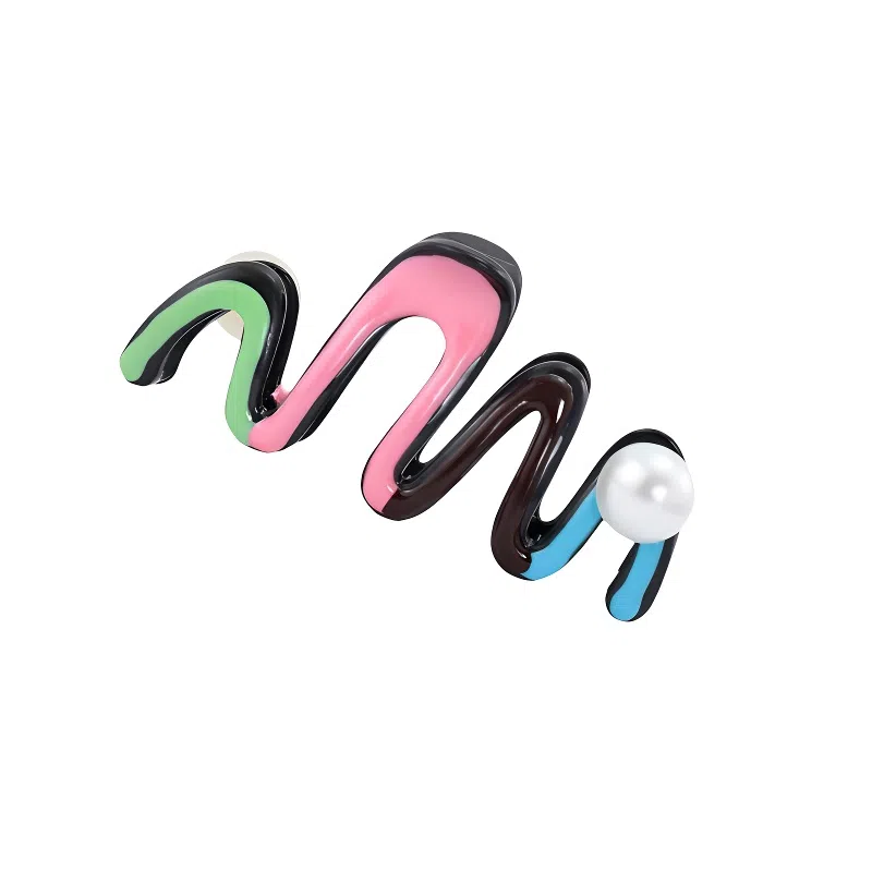 丹琴 红蓝撞色韩系抓夹大号百搭优雅鲨鱼夹发卡后脑勺高级感夹子发饰 亚克力 发夹 女款