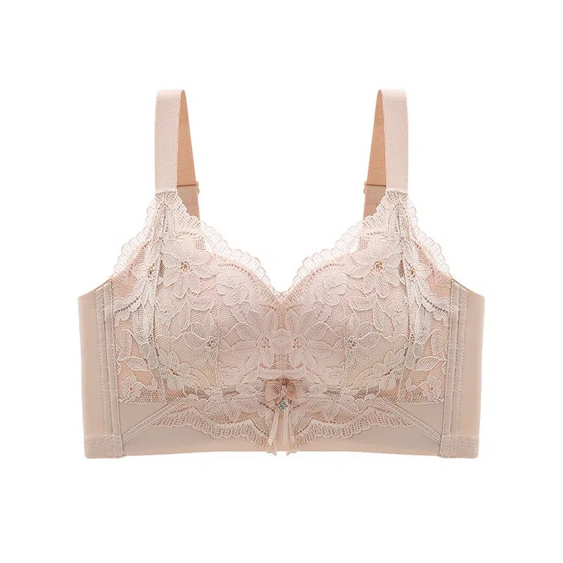 二三二三 聚拢提拉上托不空杯亲肤舒适侧收副乳无钢圈软支撑法式蕾丝花卉俏皮慵懒简约时尚百搭性感纯欲文胸 女款