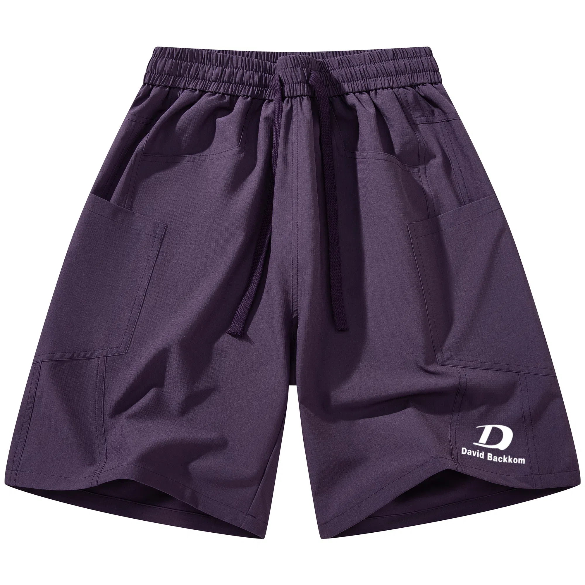 大卫贝肯 美式街头简版城市机能字母设计款直插口袋宽松百搭休闲潮流工装短裤 男女同款