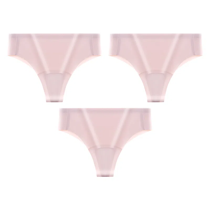 二三二三 抑菌云感棉裆部舒适亲肤纯欲丁字三角裤裸感高弹纯色透气不夹臀内裤 女款 组合装
