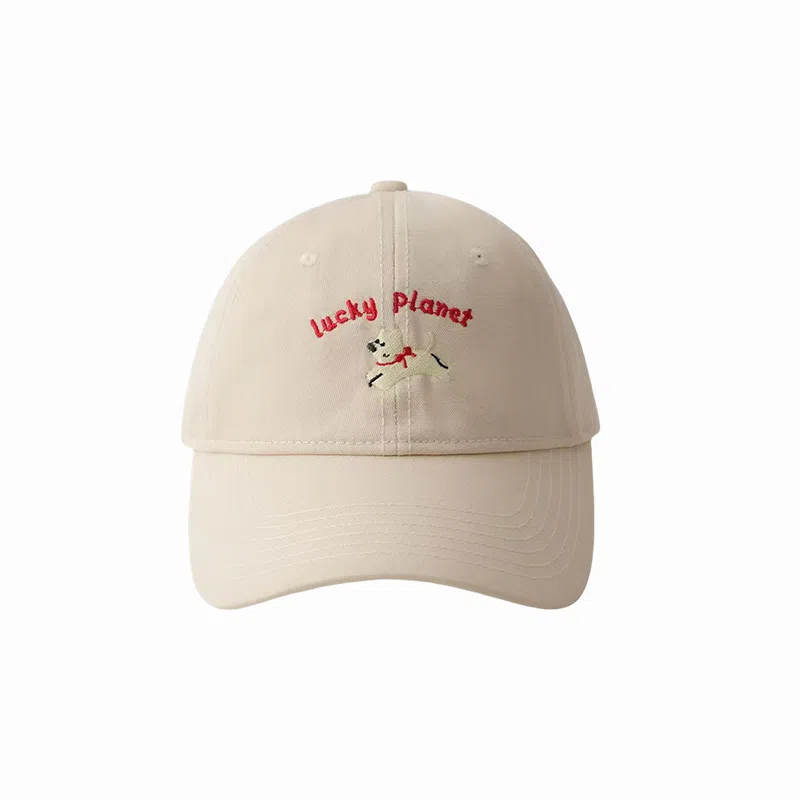 北极绒 韩版潮流刺绣可爱小狗大头围显脸小氛围感户外出游 棉 鸭舌帽 男女同款情侣款