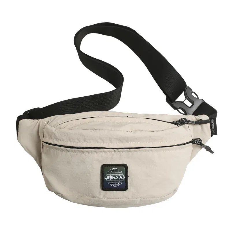 揽月 简约休闲慵懒风纯色涂鸦通勤百搭 尼龙 斜挎胸包 男女同款情侣款 多色