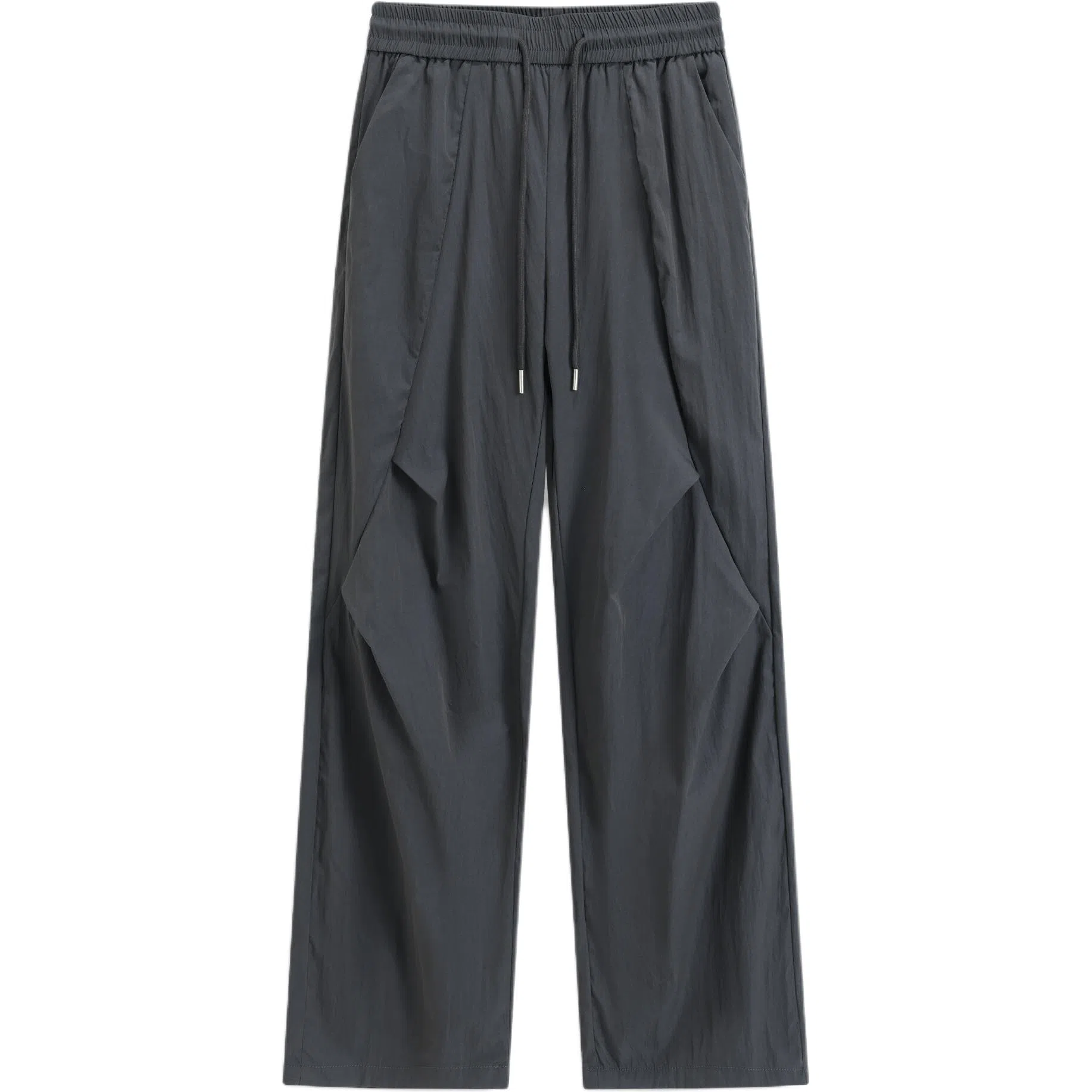 零氏 美式潮流时尚宽松舒适垂坠直筒褶皱凉感冰丝百搭裤美式运动阔腿休闲裤 男女同款