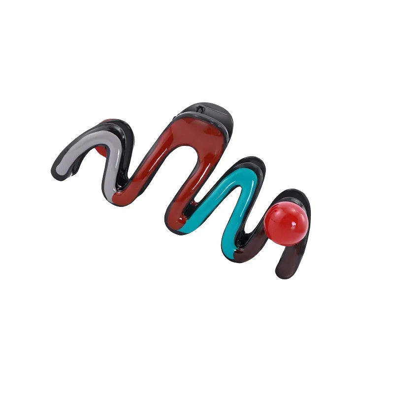 丹琴 红蓝撞色韩系抓夹大号百搭优雅鲨鱼夹发卡后脑勺高级感夹子发饰 亚克力 发夹 女款